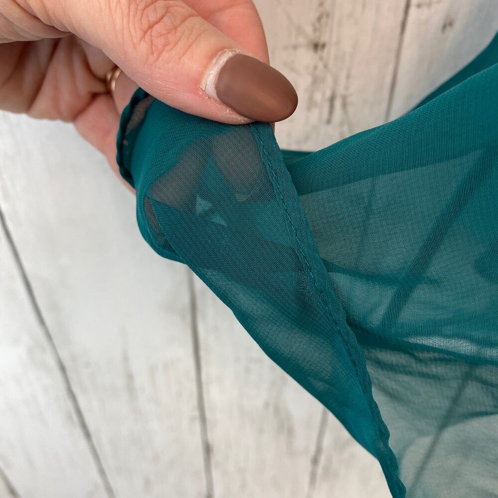 VTG Victoria's Secret Teal Satin Chiffon Chemise Babydoll Nightgown Size X-Small - Picture 4 of 9